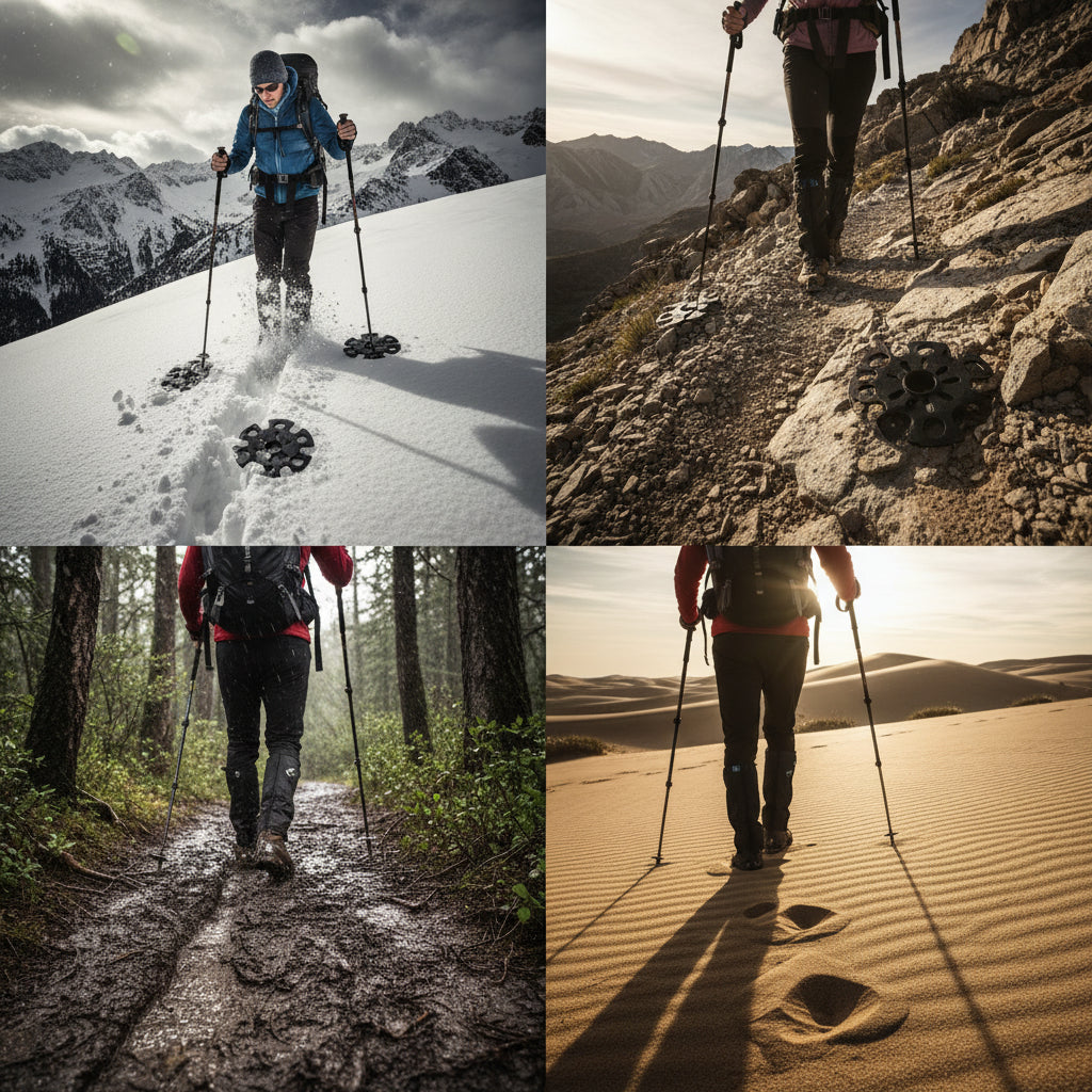 Trekking Pole Replacement Baskets — Snow, Sand & Powder Compatible (Pair)